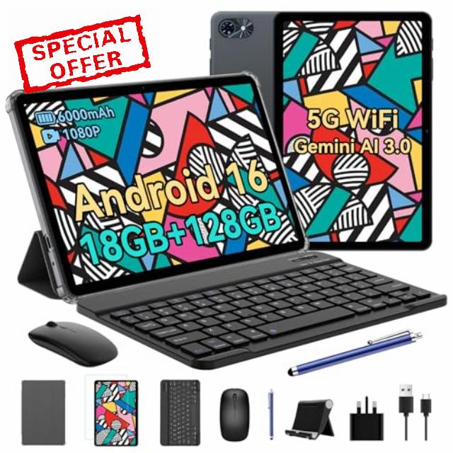 Android 16 Tablet 10 Inch - Gemini AI 3.0 Android Tablets 18GB+128GB/2TB