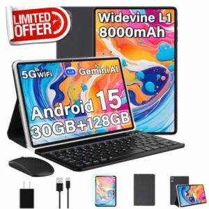 Android 15 Tablet 30GB+128GB+1TB Expand