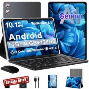 fezawio 10.1 Inch Android 15 Tablet with Gemini AI