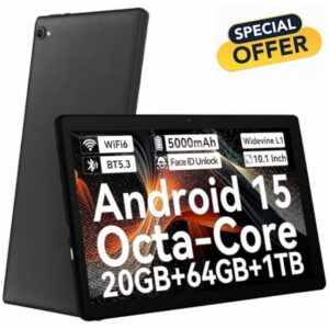 Gleeso Tablet 10 inch Android 15 Octa-Core Processor