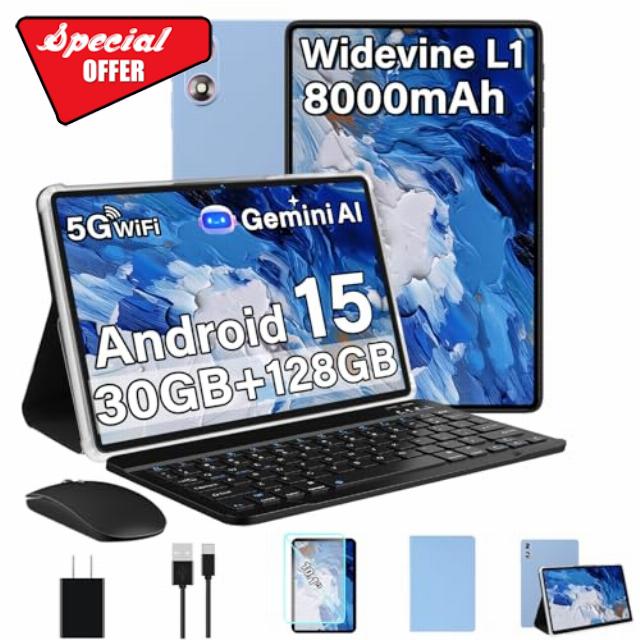 2025 Tablets with Keyboard Tablet 10 Inch Android 15