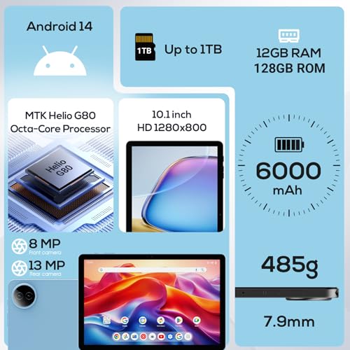 10.1" 2025 Newest Android Tablets with Octa-Core