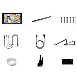 Tablet device displaying colorful interface with white paper or document visible beneath it, shown in angled perspective on neutral background.