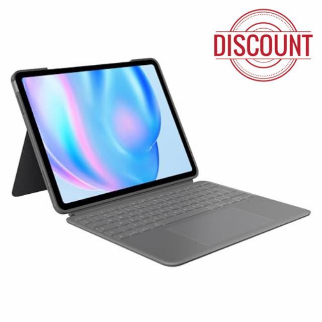 Logitech Combo Touch iPad Air 13-inch (M2 & M3)(2024 & 2025) Keyboard Case - Detachable backlit keyboard with kickstand QWERTY UK English Layout - Grey (Renewed)