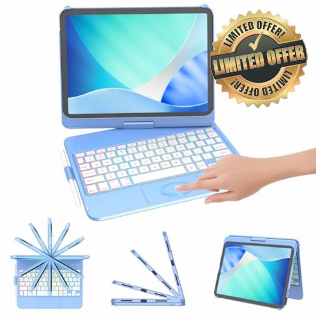 FUWANG Keyboard Case for iPad A16 11th Gen 2025 and 10th Gen 2022
