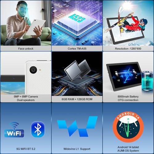 Android 14 Tablet with 8GB+64GB+1TB