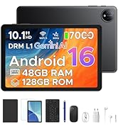 Luzglo P10 Tablet Android 16, 10 Inch Tablet, 48GB RAM+128GB ROM/2TB TF, Gemini AI, 90Hz Display,...