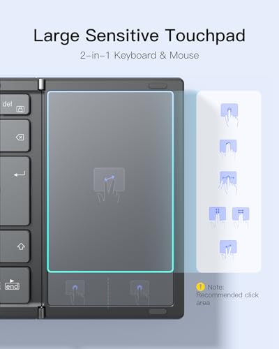 Portable Travel Folding Keyboard with AI Function for iPadOS Android Windows PC Tablet Smartphone