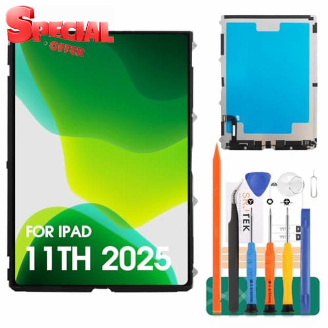 SRJTEK For iPad 11th Gen 2025 LCD Screen for iPad A16 (2025) LCD Screen Replacement for iPad 10.9" A3355 A3356 A3354 LCD Display Assembly Repair Kits (Black