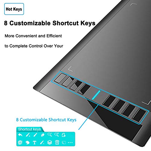 8 Hot Keys Compatible with Windows PC Macbook Chromebook Linux for Digital Drawing