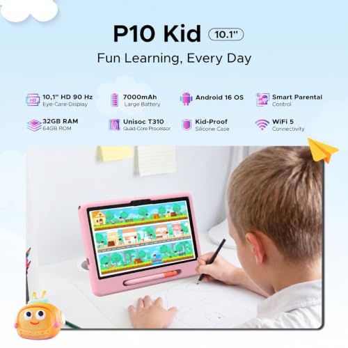 10 inch Android 16 Tablet for Kids Ages 3-12