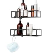 Umbra Cubiko Shower Shelf, Metal Floating Shelves with Adhesive Mounting Strips, 2-Pack, Black | ...