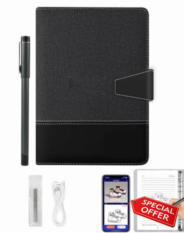 Synkanote Digital Notepad with A5 Erasable Paper Refill + 5 Spare Refills A5 Digital Notebook Tablet with Smart Pen