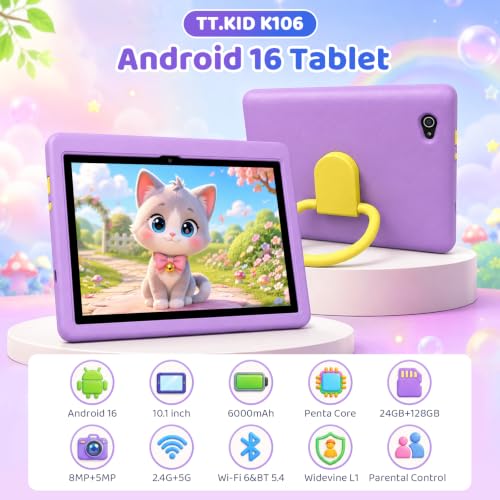 Android 16 Tablet for Kids 3-12 Years