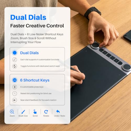 Dual Dials and 6 Shortcut Keys for Digital Art