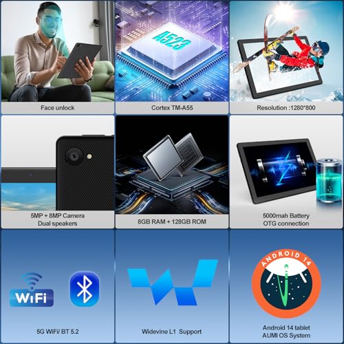 Android 14 Tablet with 8GB+64GB+1TB
