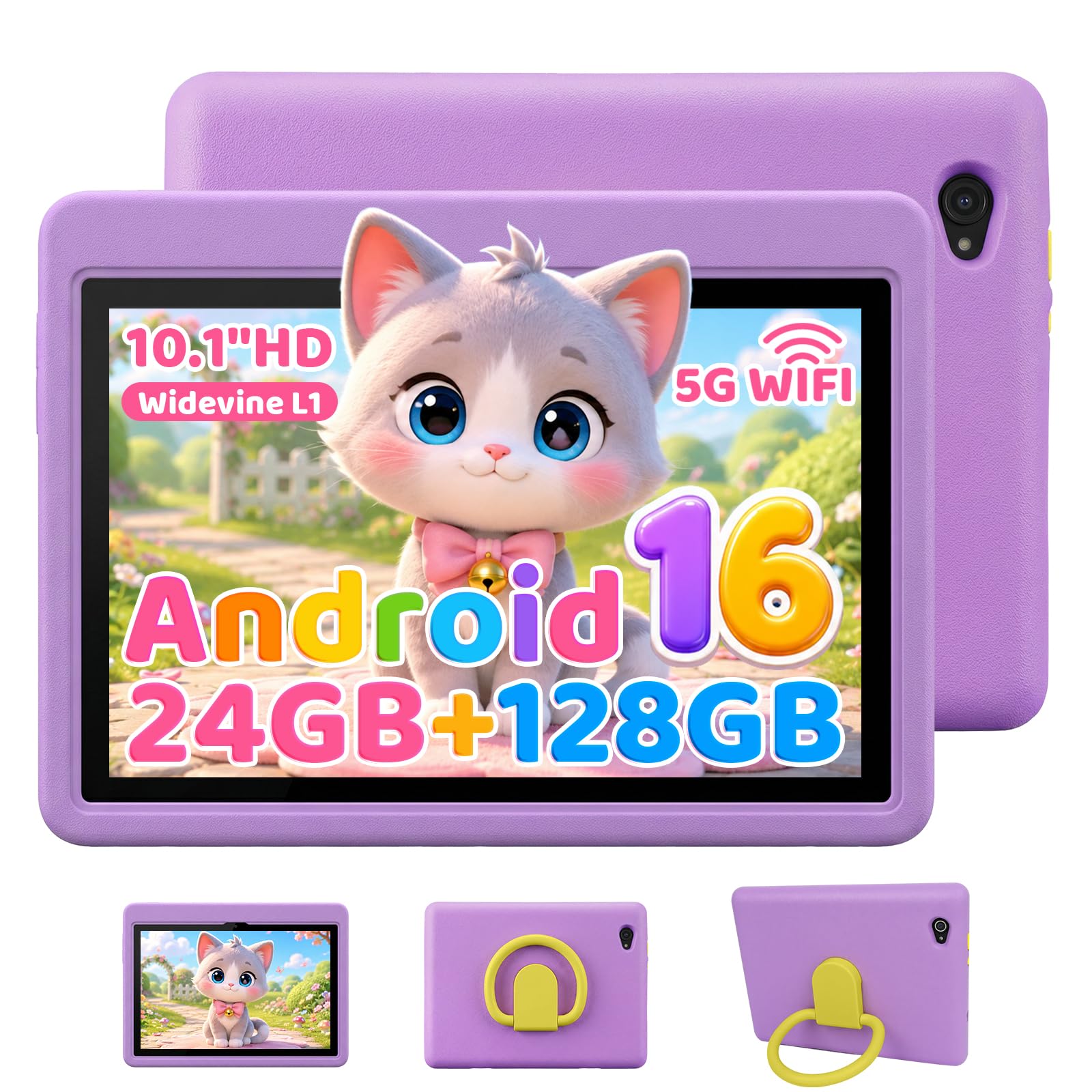 Dual Camera Preloaded Edu Apps Tab Pad (Purple)